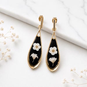 Forget-Me-Not Teardrop Earrings: Real Flowers, Essential Oil Diffuser Jewelry