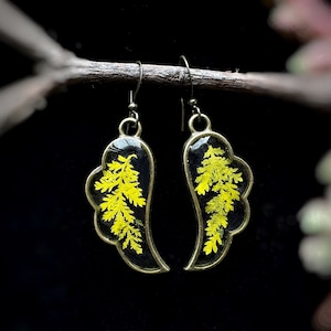 Natural Fern Dangle Earrings/Real Fern Leaf Earrings/Gift for Nature Lovers/Nature Inspired Jewelry/Botanical Jewelry