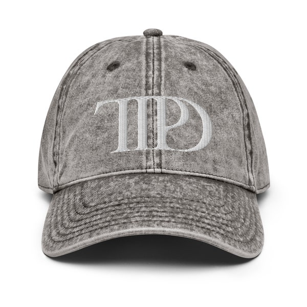 TTPD Logo Embroidered Vintage Cotton Twill Cap- white thread