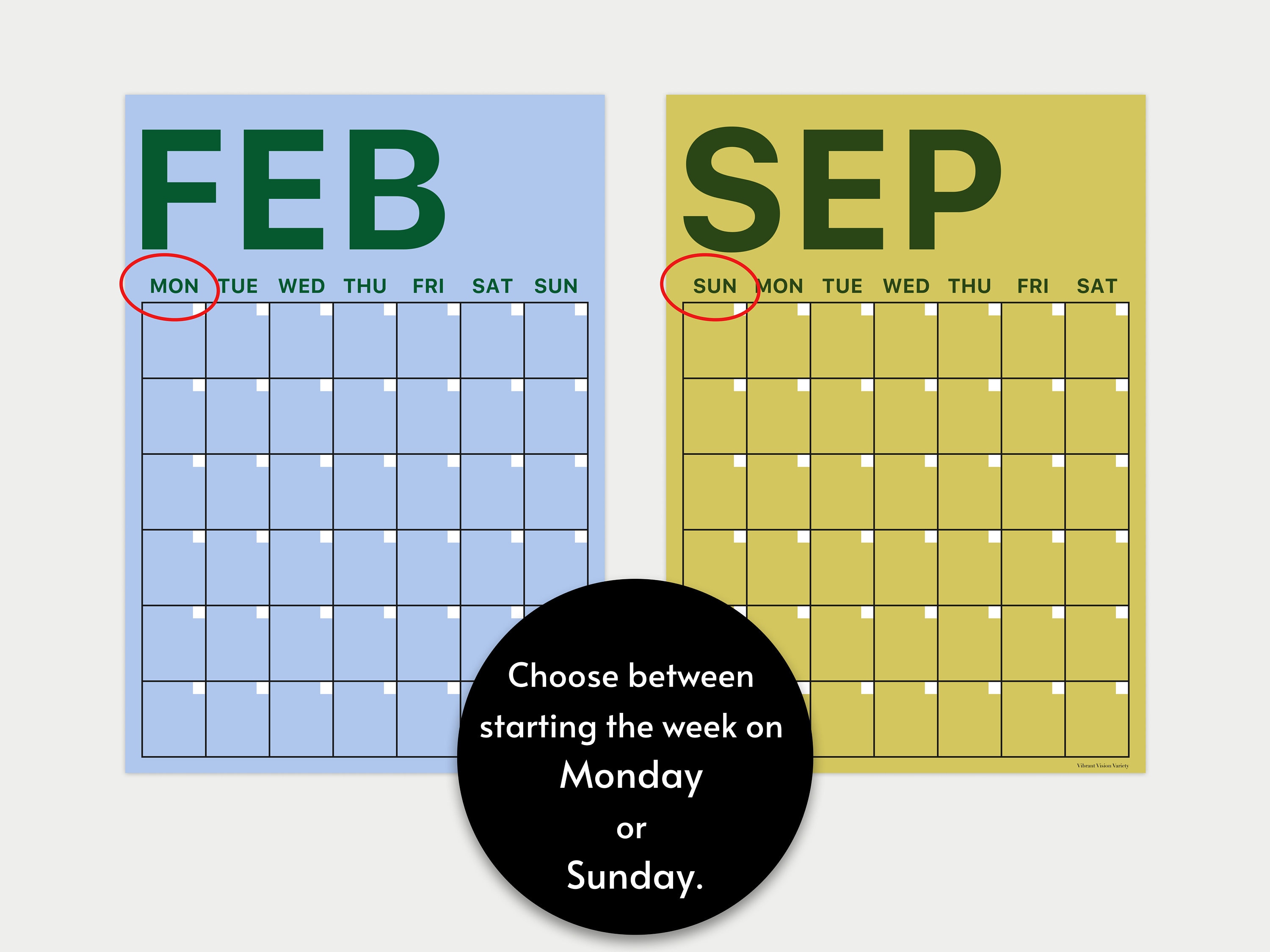 Giant Monthly Wall Planner A4 Colourful XL Wall Planner Individual ...