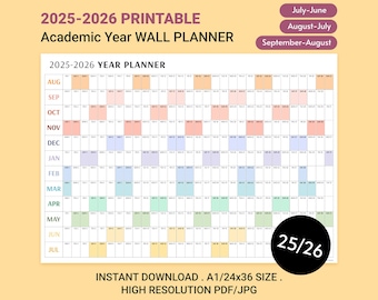 2025 2026 Academic Calendar, Yearly Planner, School Calendar ...