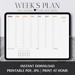 A4 This Weekly Planner | This Week | Desk Planner with Habit Tracker | Weekly Notepad | Daily Planner | Weekly Planner PDF PRINTABLE/DIGITAL