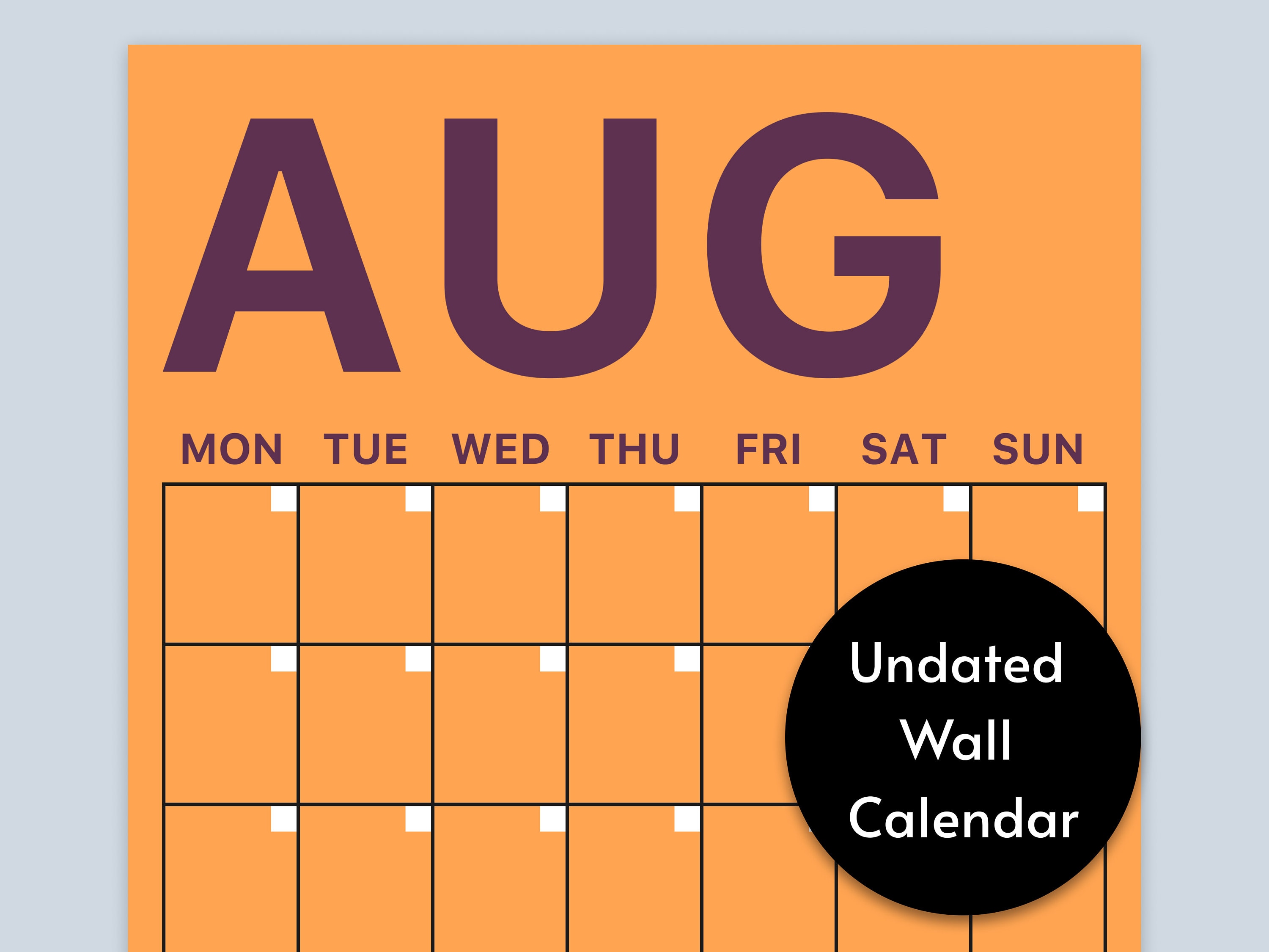 Giant Monthly Wall Planner A4 Colourful XL Wall Planner Individual ...