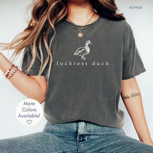 Luckiest Duck Shirt, Duck Lover Gift, Funny Duck Tshirt, Comfort Colors Duck Farm Shirt, Cute Duck Tee, Vintage Crewneck, Homestead Mom Gift
