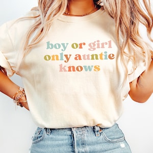 Auntie Gender Keeper Shirt, Colorful Baby Reveal, Gender Announcement Party Shirt, Comfort Colors, Family Reveal Tshirt, Gender Announce Tee