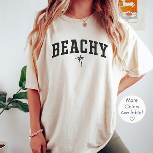 Comfort Colors Beachy Shirt, Retro Beach Tshirt, Beach Person Present, Palm Tree Shirt, Vacation T-shirt, Beach Shirt Gift, Ocean Lover Tee