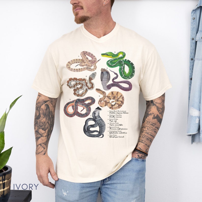 Types of Snake Shirt for Men Snake Lover Gift Reptile Shirt Snake ...