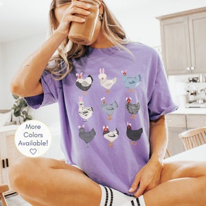 Easter Chicken Shirt, Funny Chicken Tshirt, Cute Chicken Tee, Chicken Lover Gift, Comfort Colors Chicken T-shirt, Chicken Mom Crewneck Gift