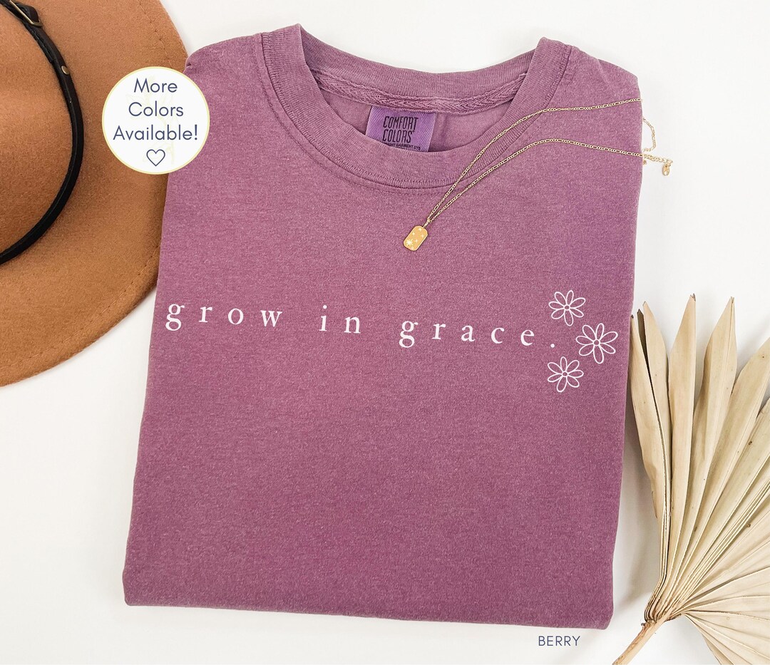 Dusty Blue Grow in Grace T Shirt main image 1