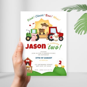 Barnyard Birthday Invite Cute Farm Animal Invitation Editable Farm Birthday Invite Toddler Farm Birthday Invite Farmyard Invite Template