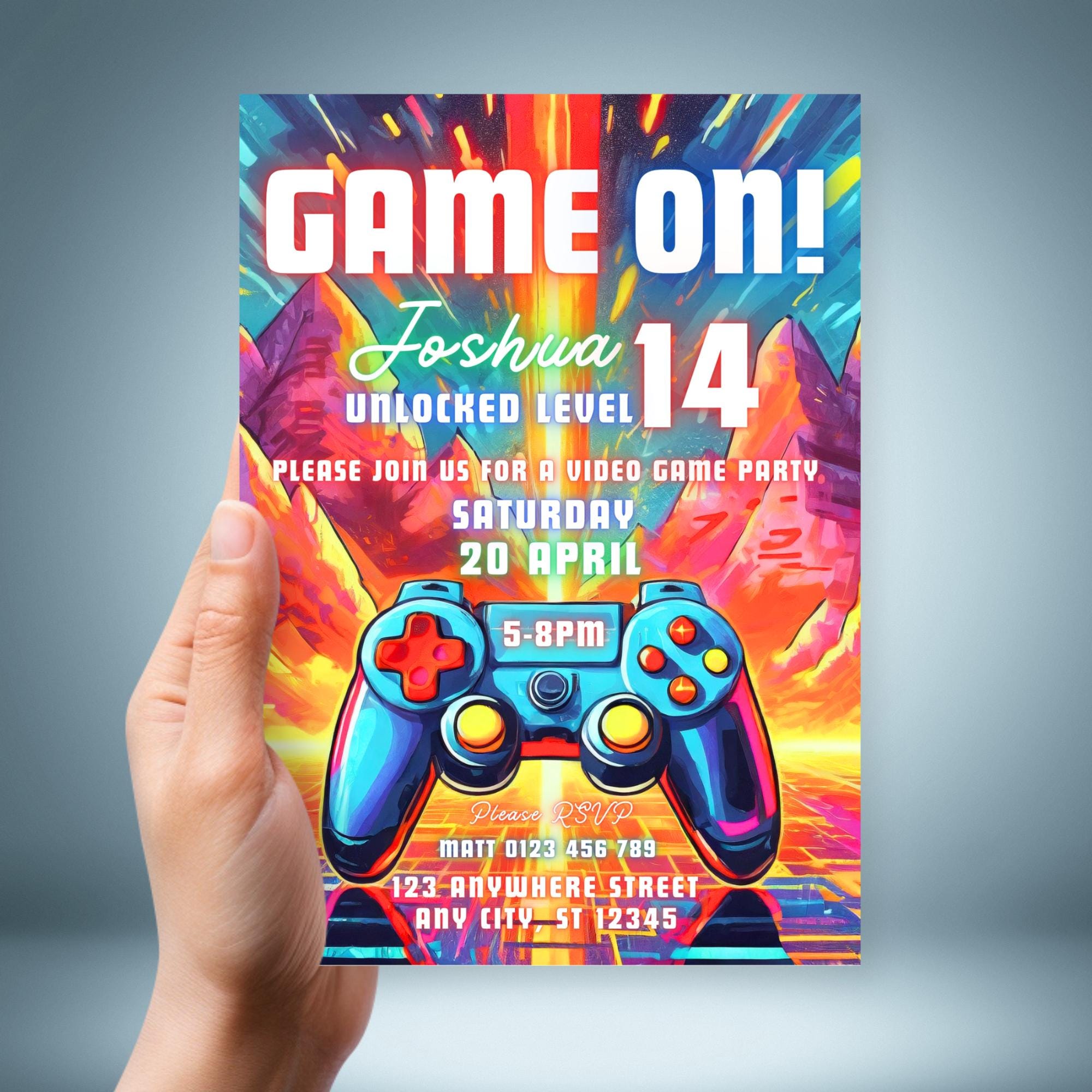 Gaming Invitation Editable Video Game Invitation Gaming Party Invite Gaming Invitation Editable Video Game Invitation Gaming Party Invite
