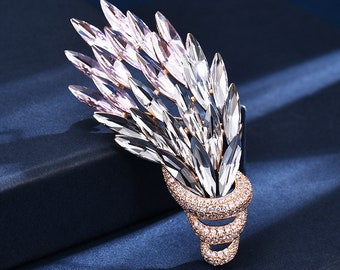 Rhinestone Wheat  Brooch,Siver Brooch Jewelry for Women Fashion Costume Broaches and Pins