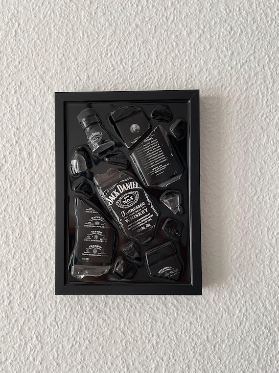 ジャック・ダニエル - 割れたボトルアート - Etsy 日本