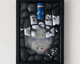 Gray Goose - Broken Bottle Art