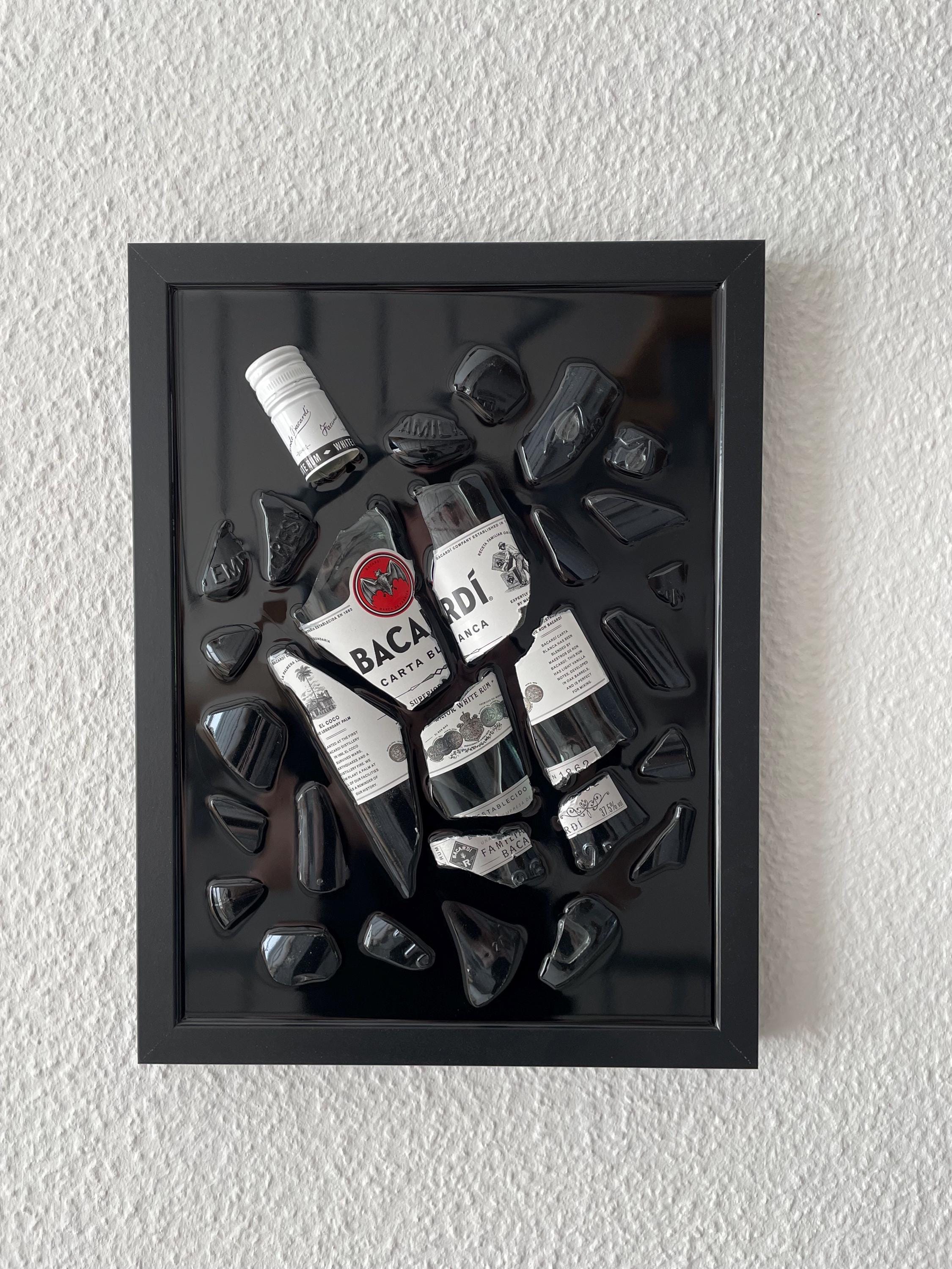 Bacardi - Broken Bottle Art - Etsy