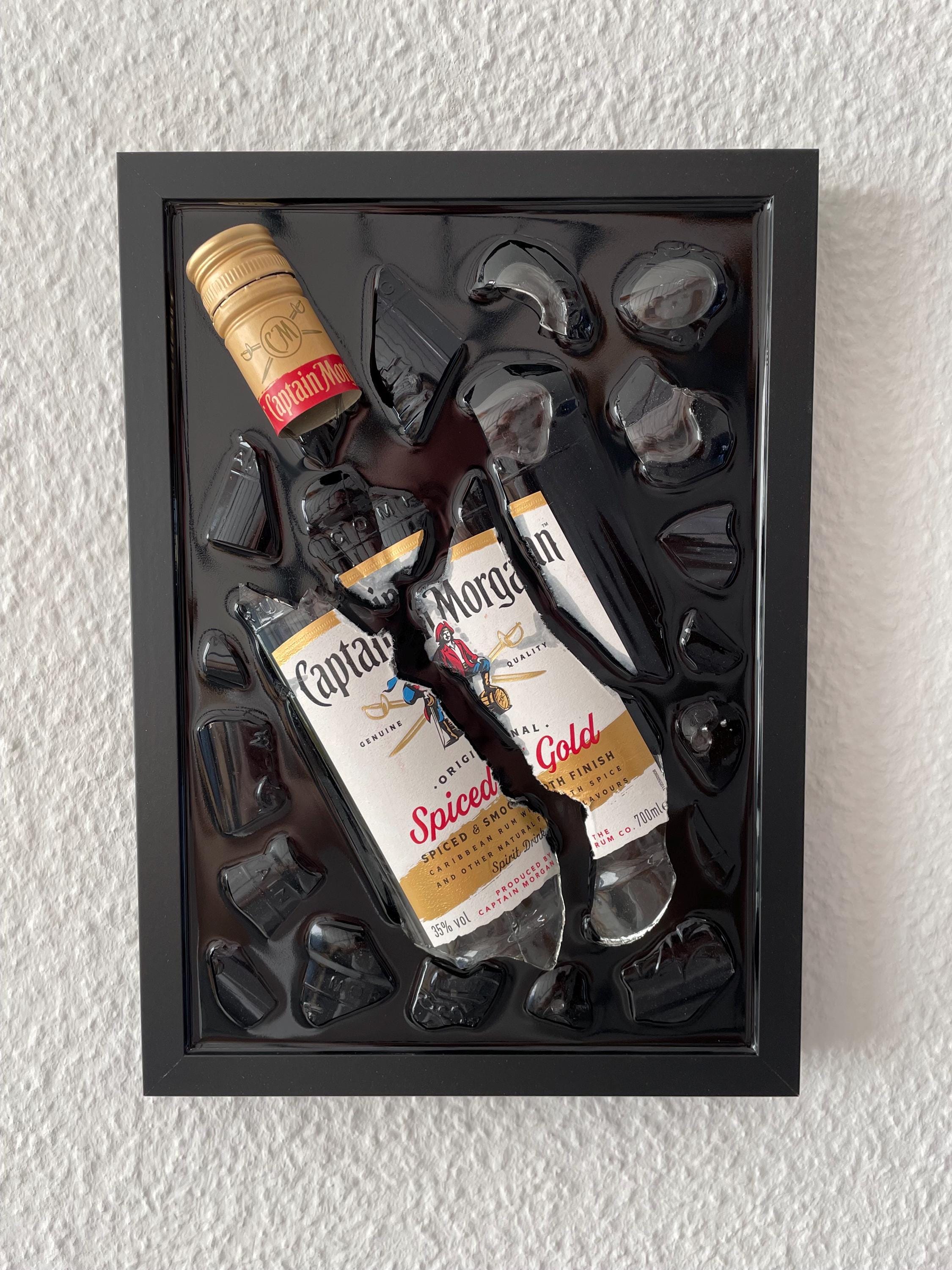 Captain Morgan - Broken Bottle Art - Etsy