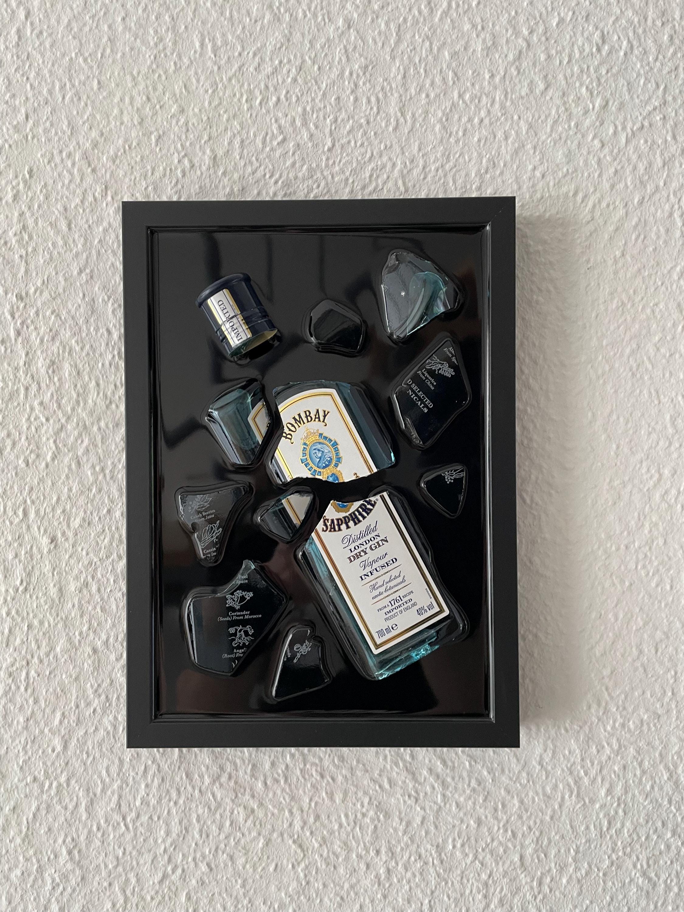 Bombay Sapphire Gin - Broken Bottle Art - Etsy