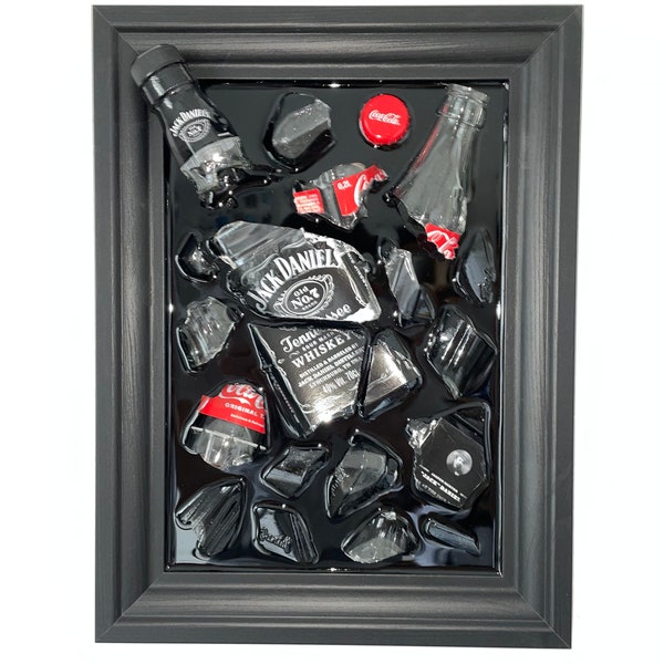 Jack Daniels / Cola - Broken Bottle Art