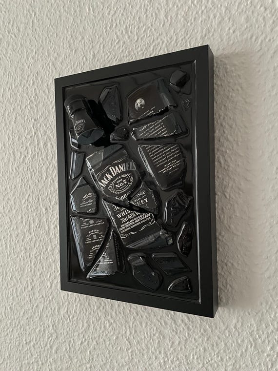 ジャック・ダニエル - 割れたボトルアート - Etsy 日本