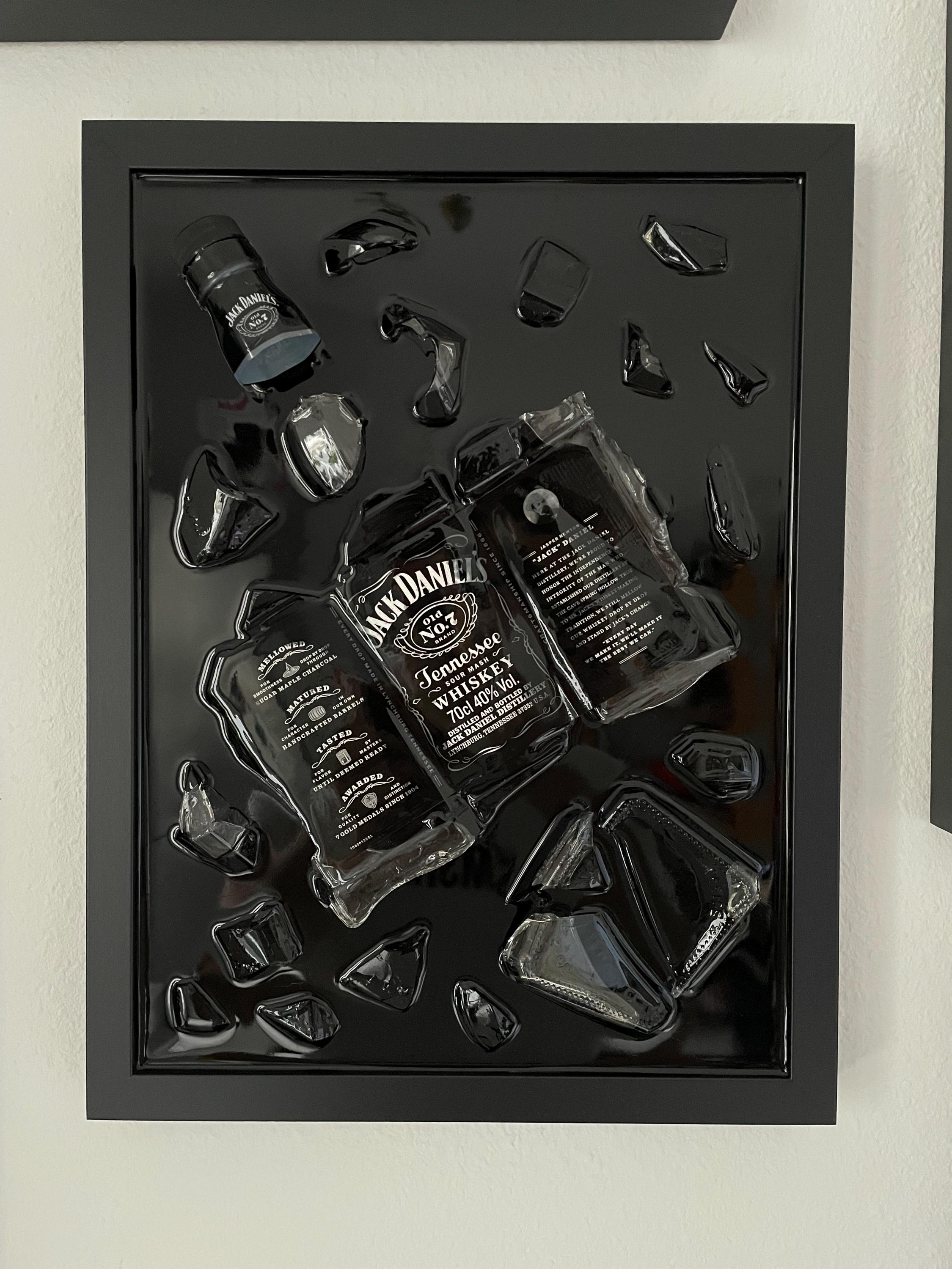 ジャック・ダニエル - 割れたボトルアート - Etsy 日本