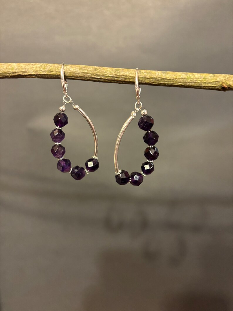 Semi Precious Gemstone Amethyst Chandelier Earrings. - Etsy