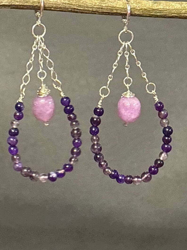 Amethyst and Lavender Amethyst Chandelier Earrings. - Etsy