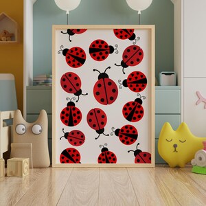 Personalized Ladybug Nursery Wall Art Set | Custom Name Prints for Kids ...