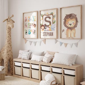 Safari Animal & Numbers Wall Art – Educational Nursery Decor for Kids – Jungle Theme Digital Prints – Learn to Count with Safari Friends
