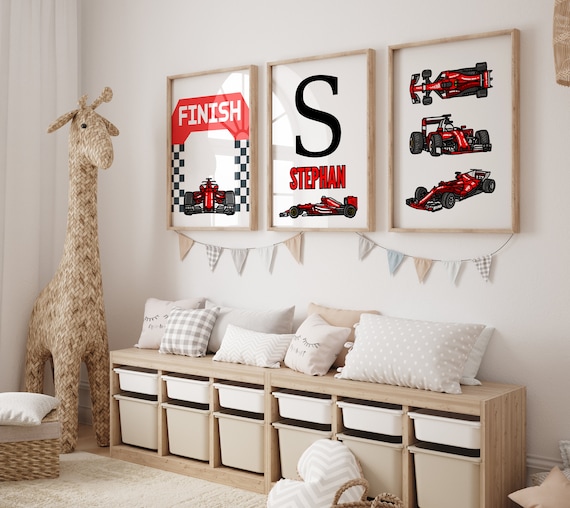 Personalized Racing Car Nursery Decor,  Racing Car Nursery, Sport Car Wall Art, F1 Car Poster , Formula , Boy Room Decor, Playroom Print
