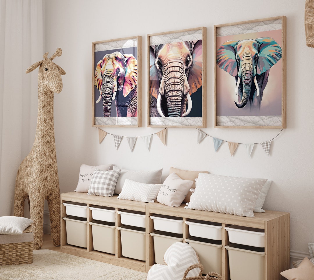 Elephant Nursery Wall Art, Nursery Home Decor, Nursery Wall Art ...