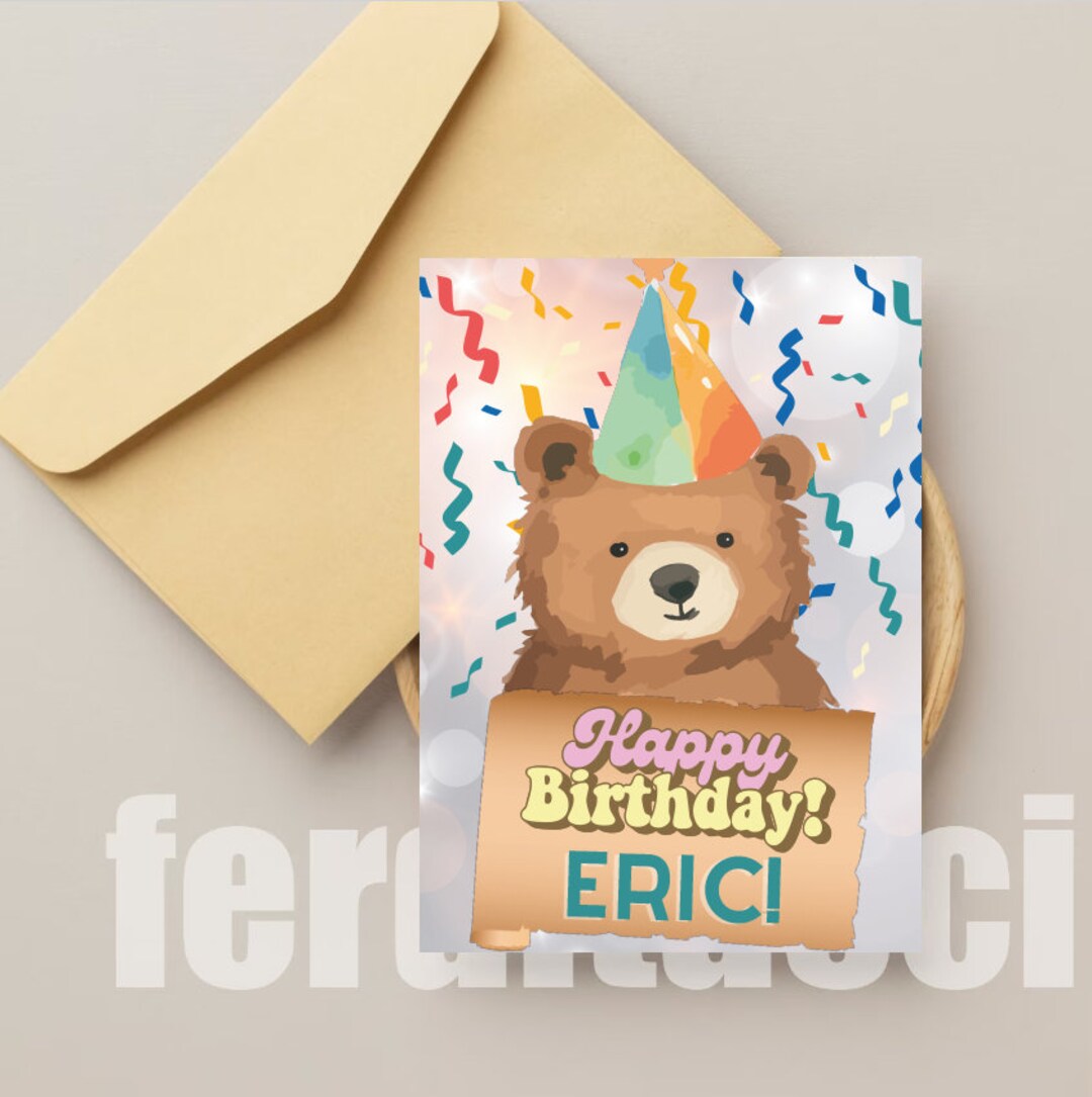 Personalized Printable Birthday Card, Instant Download, Personalized ...