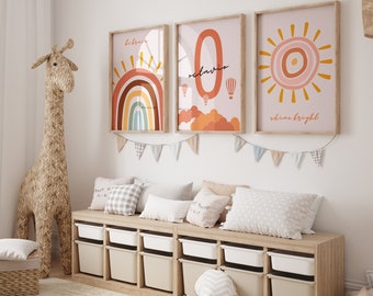 Personalized Rainbow Nursery Decor, Rainbow Wall Art, Girls bedroom decor, Boho Nursery Decor, Name Sign Boho Art, Gift for Baby Girl, Boho