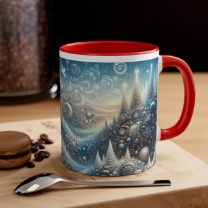 Winter Magic: Fractal Wonderland Accent Coffee Mug, 11oz