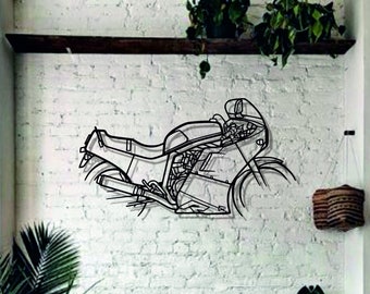 GSXR 750 1986 Art mural en métal silhouette, décoration murale moto, tentures murales en métal, décoration murale moderne moto, décoration murale de salon