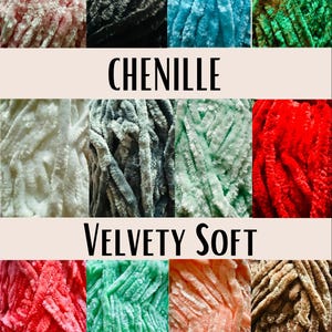 Holiday Chenille Yarn | Premier Chenille | Yarn Ball | Crochet Knit | Soft Velvety | Chunky Bulky | Just Chenille | Cheap Yarn | New Colors