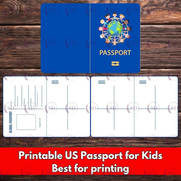 The Ultimate Printable US Passport for Kids Adventure Set! Pretend Passport Book for Travel, Passport & Boarding Pass Templates