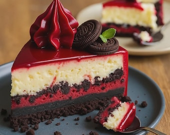 Red Velvet Oreo Cheesecake Recipe: Chocolate Ganache (PDF Download)