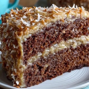 German Chocolate Cake Recipe: Coconut Pecan Frosting (Printable PDF Download