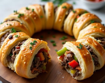Steak und Käse Crescent Ring Rezept: Herzstück Herzstück Herzstück (Digitaler Download)