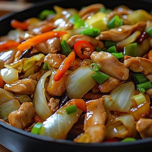 Receta de salteado de pollo y repollo: una cena asiática rápida (descarga digital)