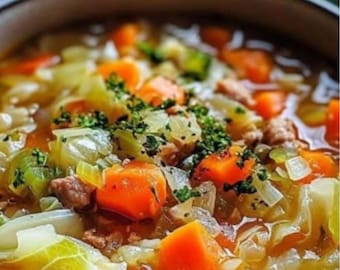 Easy Cabbage Soup Recipe | Light & Healthy Vegetable Soup | Quick Comfort Meal (Printable PDF Download)