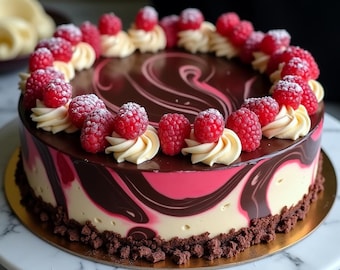 Chocolate Raspberry Swirl Cheesecake Recipe (Digital Download)