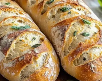 Ricetta per il pane italiano croccante: pagnotta artigianale facile (download digitale stampabile)
