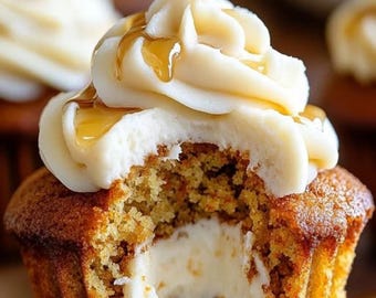 Receta de cupcakes de zanahoria: Cupcakes especiados con glaseado de queso crema (Descarga digital en PDF)