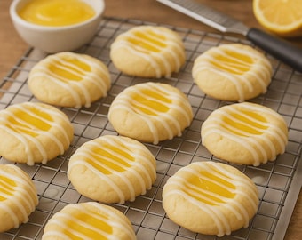 Lemon Curd Cookies Recipe: Buttery Shortbread with Zesty Glaze (Digital PDF)
