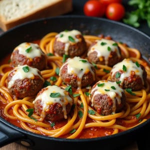 MELHOR RECEITA Para Este Gratinado de Almôndegas Linguine com almôndegas ao molho - rústico, fibroso e irresistível, saboroso, perfeito para qualquer ocasião
