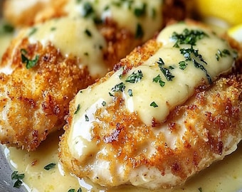Golden Lemon-Pecorino Chicken | Crispy Cheesy Chicken with Creamy Citrus Sauce | Easy Gourmet Dinner Idea