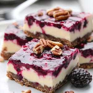 Keto Berry Pecan Cheesecake Bars Recipe: Low Carb, Sugar-Free (Digital Download)