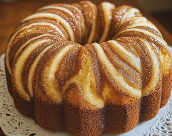 Cinnamon Swirl Bundt Cake Recipe | Moist & Flavorful Comfort Dessert (Digital Download)