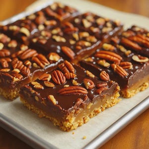 Easy Turtle Bars Recipe: Caramel Pecan Chocolate Bars (Digital Download